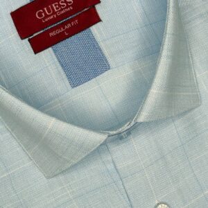 پیراهن رنگ آبی روشن مردانه guess پارچه تایلندی کد ۸۷