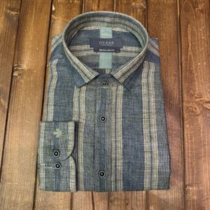 پیراهن کنفی رنگ سبز مردانه guess پارچه ترک کد ۴۸