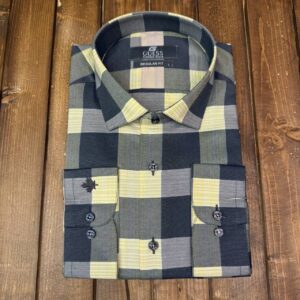 پیراهن guess رنگ لیمویی چهارخانه پارچه تایلندی کد ۷۳۶